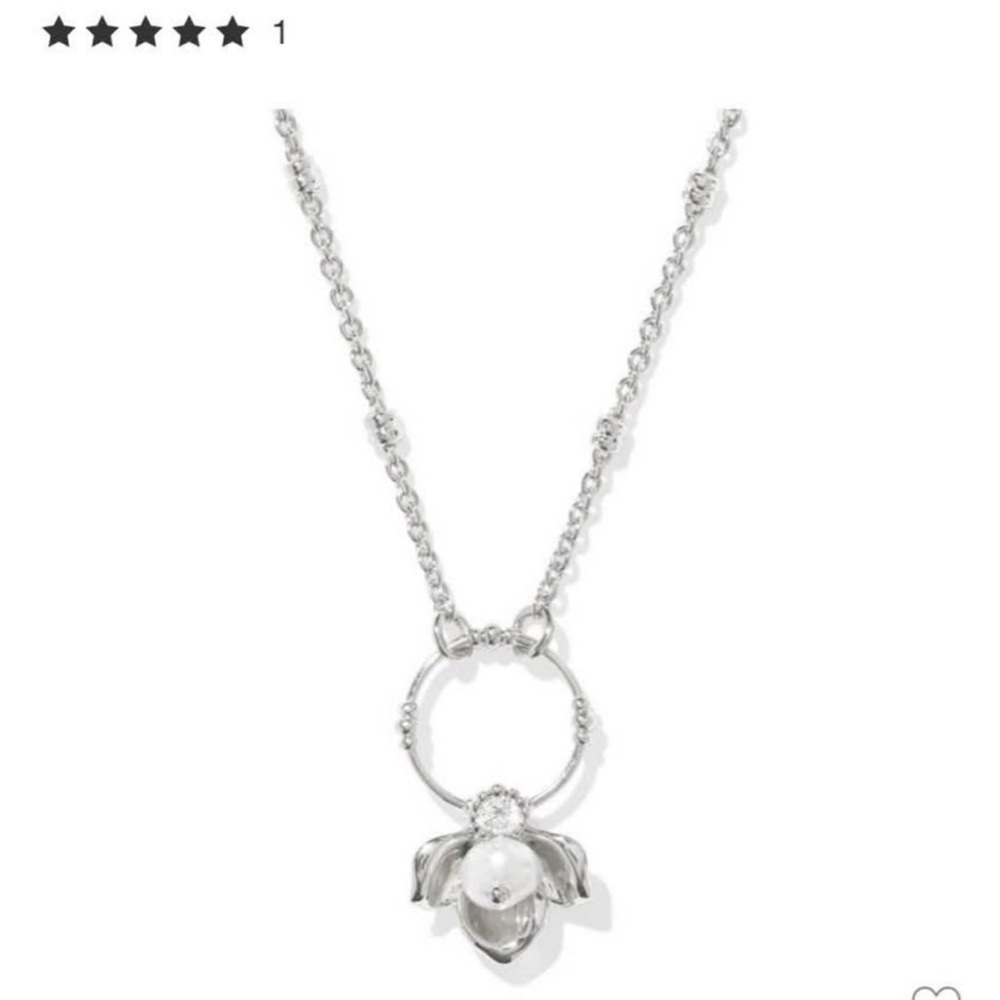 Kendra Scott Silver Floral Pearl Necklace